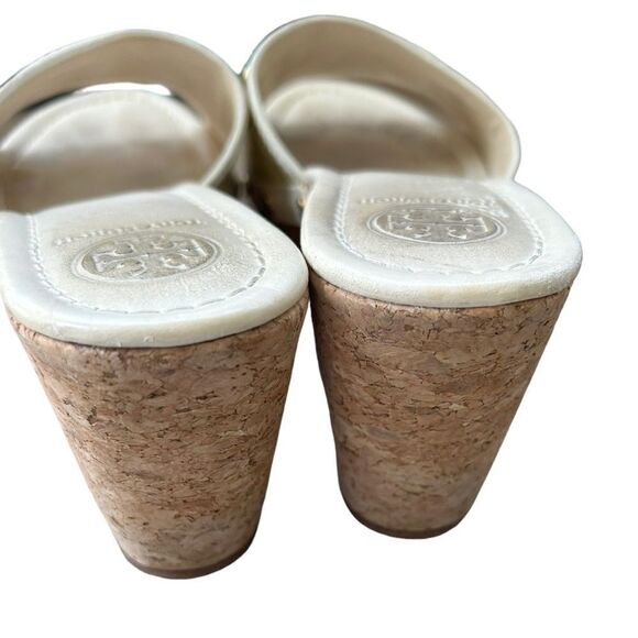 Tory Burch Patent Leather Cork Wedges - Picture 6 of 8